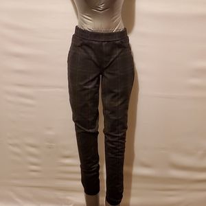 Black And Dark Grey Plaid Pants